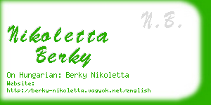 nikoletta berky business card